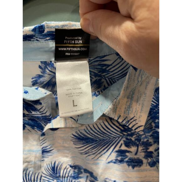 Fifthsun Kids Large (10-12) Hawaiin Shirt Blue and White - Picture 5 of 5